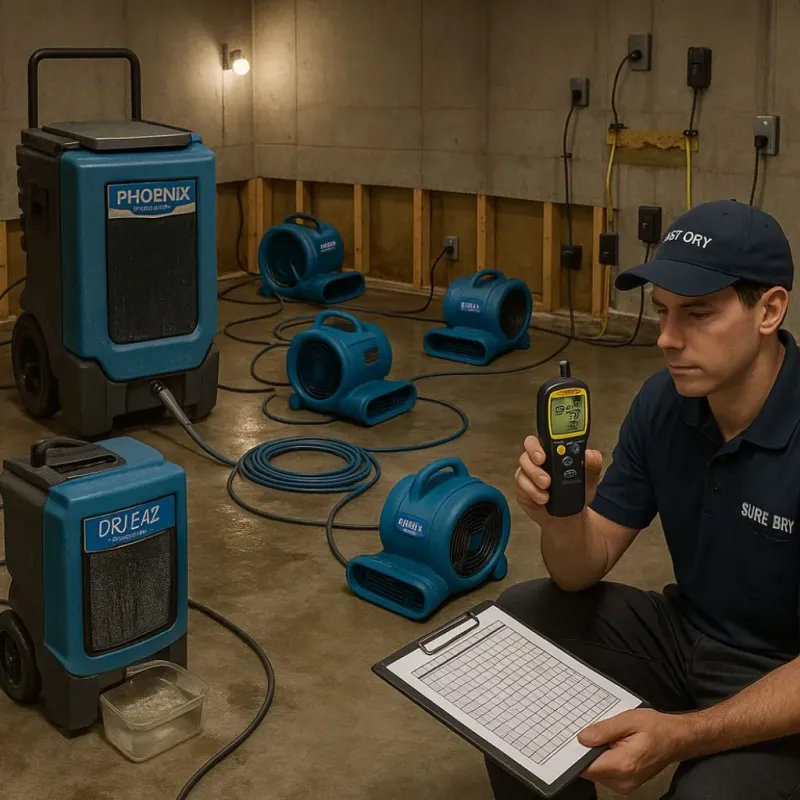 Structural Drying and Dehumidification process in Spotsylvania County, VA